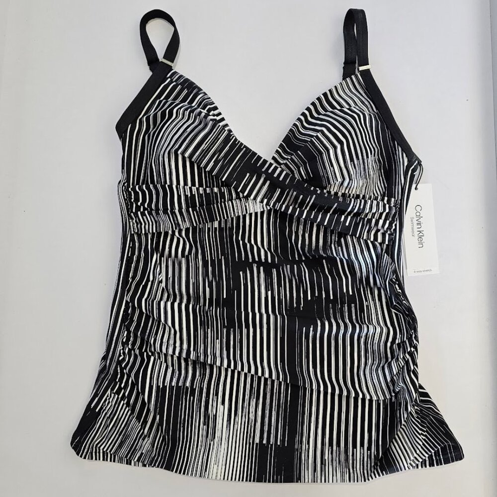 Calvin Klein Twist-Front Scoop-Back Tankini Swim Top - Picture 5 of 9